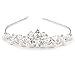 PIXNOR Rhinestone Hair Barrettes Faux Pearl Decorated Hairband for Bridal (Sliver)