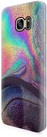 Rainbow Holographic Print Tie Dye Marble Hard Plastic Samsung Galaxy S7 Edge Phone Case Cover