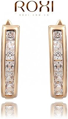 Beauty Jewelry Shop fashion rosegold square shaped earrings, Large zircon fashion jewelrys for women party