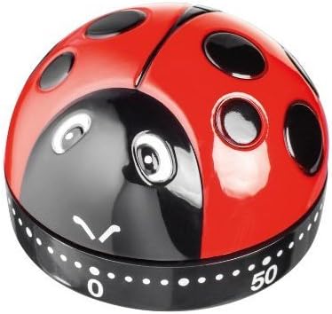 Judge Ladybird Kitchen Timer 60 Minute Wind Up Cooking Timer, Red and Black, Analogue Ladybird