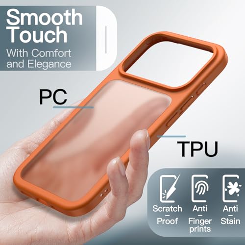 JETech Matte Case for iPhone 17 Pro Max 6.9-Inch, NOT for iPhone 17/17 Pro, Shockproof Military Grade Drop Protection, Frosted Translucent Back Minimalist Phone Cover, Anti-Fingerprint (Orange)