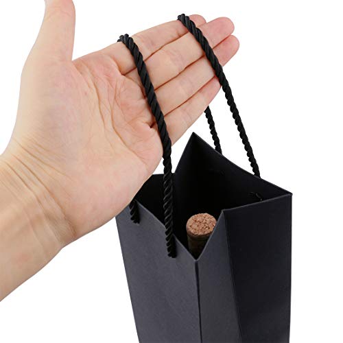 Sdootjewelry 50 pcs Wine Bags Black, 3.7"x 3.5" x 13.8" Wine Bags Bulk