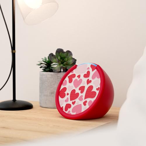 Echo Pop Bundle: Includes Echo Pop | Charcoal & Made for Amazon Sleeve & Faceplate | Hearts