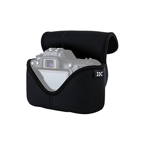 JJC DSLR Kameratasche SLR Spiegelreflex Kamera-Schutzhülle mit Neopren Schutz für Canon EOS 77D 80D 760D 750D 700D 60D Nikon D7500 7200 D7100 D5600 D5500 D5300 mit Objektiv (bis zu 148 x 113 x 188mm) – Bild 3