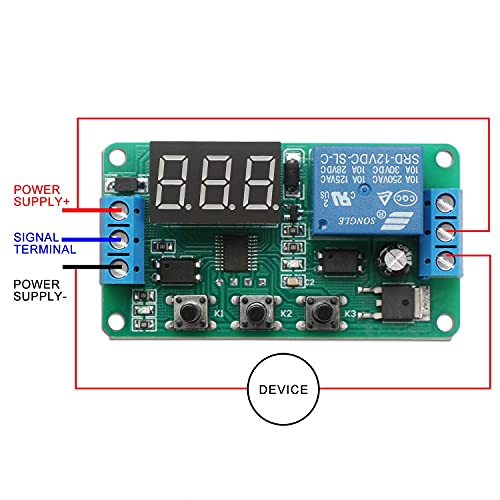 12 Volt Timer Relay, DROK 0.1s to 999min 50mA 4Mode OnOff Automotive