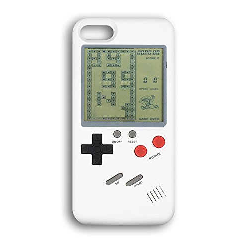 Retro 3D Gameboy Design Style Soft Silicone Cover Case For Apple iPhone Game Installed (6/6S-White)