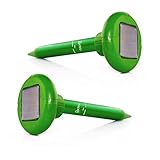 Redeo Mole Repeller Solar Sonic Mole Repellent Repel Mole Gopher Vole Rodent Repeller Spike Waterproof (Pack of 2)