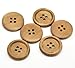 HOUSWEETY 10PCs Light Coffee 4 Holes Round Wood Sewing Buttons 50mm(2