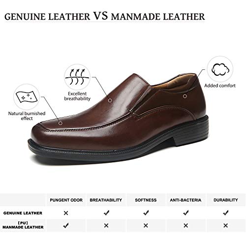 La Milano Wide Width Men's Leather Dress Shoes Slip On Square Toe