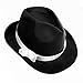 Squirrel Products Black Gangster Fedora Hat - One Size with Elastic Band - Costume Accessory