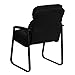 Flash Furniture Isla Black Microfiber Executive Side Reception Chair with Lumbar Support and Sled Base