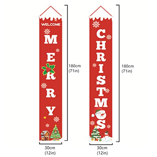feb.7 Christmas Decorations, Merry Christmas Banner and Welcome Home Christmas Decorations Red Xmas Decor Banners for Home Wall Door Apartment Party (red2) - Thumbnail 2