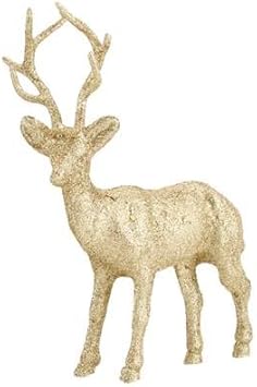 Large Glitter Standing Reindeer Gold Reindeer Christmas