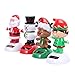 Amosfun 4pcs Solar Dancing Toys Bobble Head Toy Christmas Santa Claus Snowman Deer Man Elf Dancing Figure Toy Car Dashboard Decorations Ornaments Christmas Party Supplies Favors