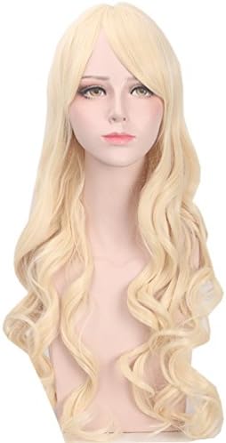 Yesui Women's Blone Wig Heat Resistant 32" 80cm Long Big Wavy Hair Women Cosplay Party Costume Wigs with Bangs