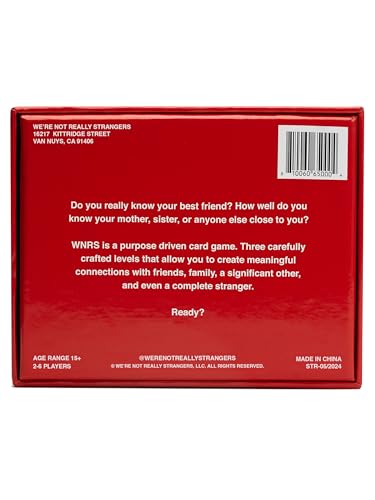 WE'RE NOT REALLY STRANGERS Card Game - 150 Conversation Cards for Adults, Teens, Couples, & Strangers - Icebreaker Questions for Game Night or Date Night, Ages 15+, 2-6 Players