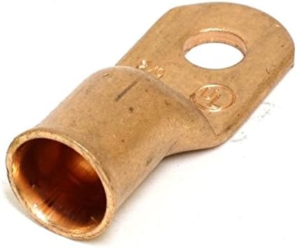 Copper Battery Cable Tubular Lug Ring / Eye Terminals 10 Per Package (6 ga, 1/4 hole)