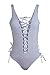 Zero City Bathing Suits Women One Piece Front Side Lace Up Monokini Swimsuits White M