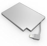 Somoder Ultra Thin 2300mah Portable External Battery Power Pack Built-in Lightning Cable for Apple Products iPhones(Gray-Lightning Cable)