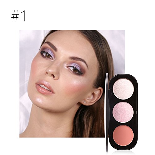 Spdoo Shimmer Highlighter & Bronzer & Blush 3 in 1 Cosmetic Powder Palette - Thumbnail 2