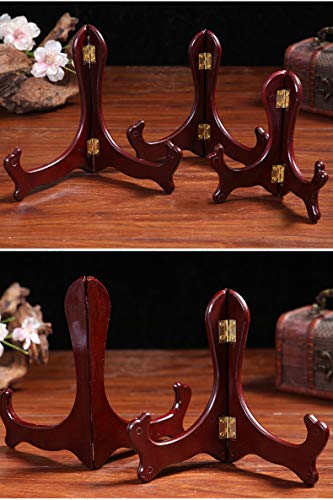 image for Onwon Wooden Easel Mahogany Finish Display Stand Plate Holder Picture 