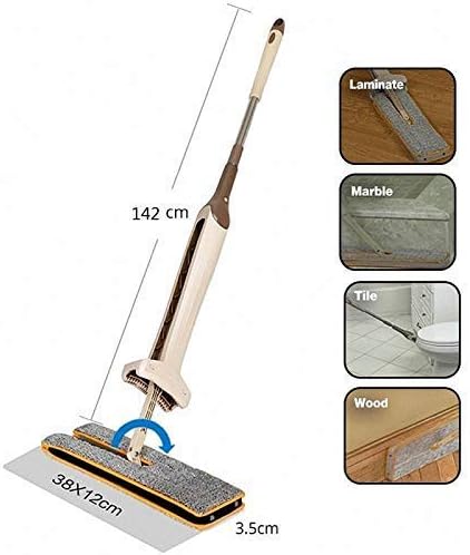 Tonsyl 360 Degree Spin Double Sided Mop, Self Wringing Easy and 360 Degree Spin Mop,Automatic Squeeze Wet & Dry Flat Cleaning for Hardwood Floor,Living Room,Bathroom,Kitchen,Restaurant