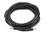 Monoprice 100646 25-Feet 3.5mm Stereo Plug/Plug M/M Cable, Black