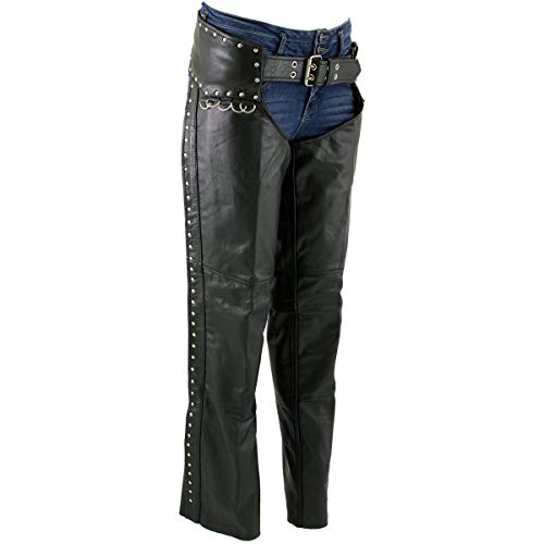 Milwaukee Leather LKL6705 Women's Classic Black Leather Motorcycle Biker Rider…