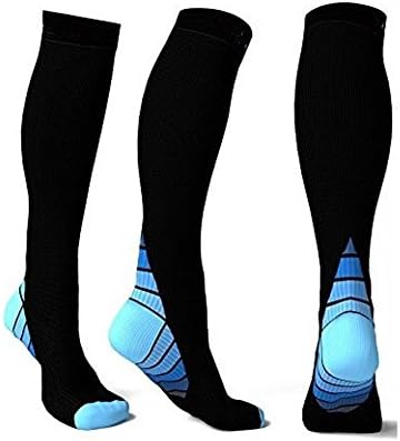 BESNLI Compression Socks(20-30mmHg) for Men &amp; Women, GUARANTEED For Running, Medical, Athletic, Edema, Diabetic, Varicose Veins Pregnancy... (Large, Blue)