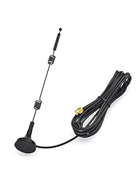 Bingfu - Antena de doble banda WiFi 2,4 GHz, 5 GHz, 5,8 GHz, 9 dBi, base magnética, SMA macho, para grabadora de seguridad inalámbrica Vedio, vehículo de vigilancia, camión, remolque, cámara de visión trasera, monitor de marcha atrás