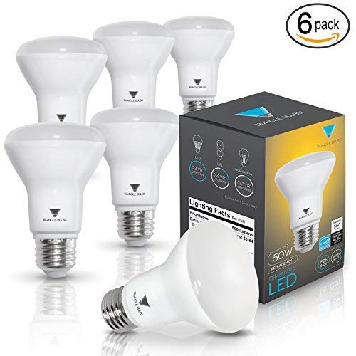 Triangle Bulbs T99005 7-Watt (50-Watt) R20 Indoor Flood LED Light Bulb, Soft white, 550 Lumens, 6- Pack