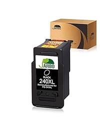 JARBO cartucho de tinta Canon PG-240XL CL-241XL remanufacturado para Canon PIXMA MG2120 MG2220 MG3120 MG3122 MG3220 MG3222 MG3520 MG4120 MG4220 MX372 MX392 MX432 MX439 MX452 MX459 MX472 MX479 MX512 MX522 MX532, 1 Negro