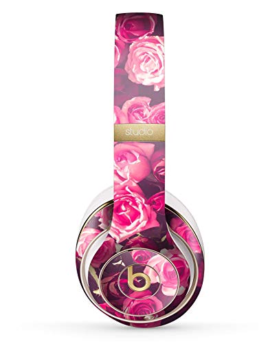 Vibrant Pink Vintage Rose Field Design Skinz Full-Body Premium Authentic Skin Kit for The Beats by Dre Studio 2 or 3 Remastered Wireless Headphones Ultra-Thin Protective Decal Wrap - Thumbnail 3