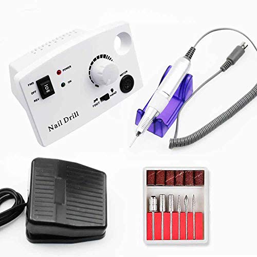 Grandey Electric Nail Drill Milling Machine For Manicure 35000RPM 25W Nail Drill Apparatus Cutters Frezer Everything For Manicure (White)