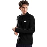 Men's Fitness Running Shirt Long Sleeve Quarter Zip Pullover Moisture Wicking Quick Dry Athletic Workout Shirts