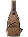 mygreen Mens Canvas Chest Pack Cross body Outdoor Travel Bag Rucksack Sling Backpack(Khaki)