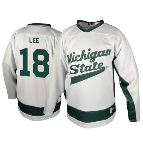 Genuine Collective Ryker Lee - 18 Michigan State Spartans Nil Hockey Jersey, Wh…