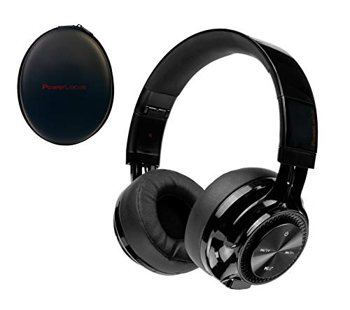 PowerLocus P3 Wireless Bluetooth Headphones Over-Ear, [26h Playtime, Bluetooth 5.0] Foldable Stereo Wireless/Wired Headphone Over Ear with Mic Deep Bass Headset for iOS/Android/Laptop/PC/TV – Black