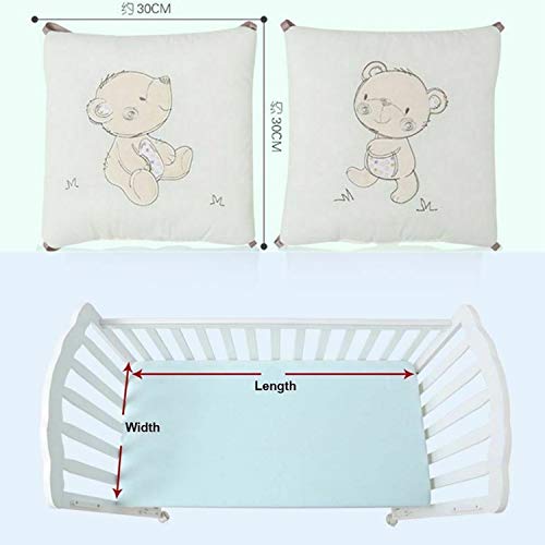 Lehom Baby Crib Bumpers Bear Beige 6 Pieces Baby Crib Bed Liner Bumper Pad Set for Boys Girls Cotton Breathable Washable - Thumbnail 6