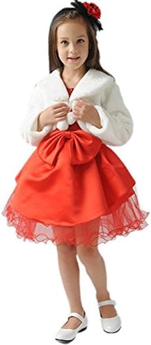 Fankeshi Faux Fur Flower Girl Bolero Shrug Accessories Princess Cape
