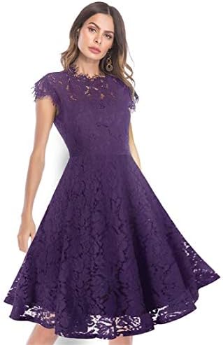Women's Sleeveless Floral Lace Slim Evening Cocktail Mini Dress for Party DM261