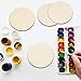Blisstime 36 PCS 4 Inch Unfinished Wood Circles Round Slices with Sanding Sponge Wood Drink Coasters for Painting, Writing, diy Supplies, Engraving and Carving, Home Decorations