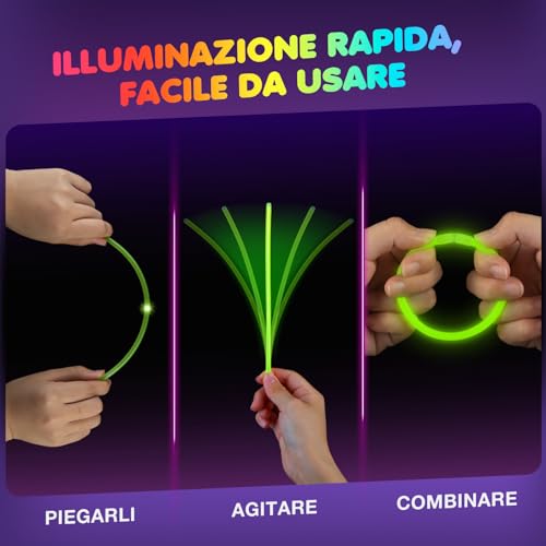 Ziitty Glow Glow Bracelets Fluorescent 7 Colours Neon Party Kit Children Adults Starlight 100 Glow Sticks and Connectors for Bracelets Glasses Gadgets for Comleanno Parties Carnival New Year 2026