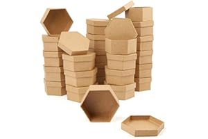 Factory Direct Craft Paper Mache Hexagon Shaped Boxes-(24 Pieces) These Small Hexagon Papier Mache Boxes Include Lids & Have Smooth Surfaces