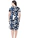 Chicwe Women's Plus Size Floral Printed Casual Dress - Round Neck Short Sleeves Knee Length