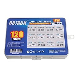 BOJACK 12 Values 120 pcs Fast Blow Glass Fuses