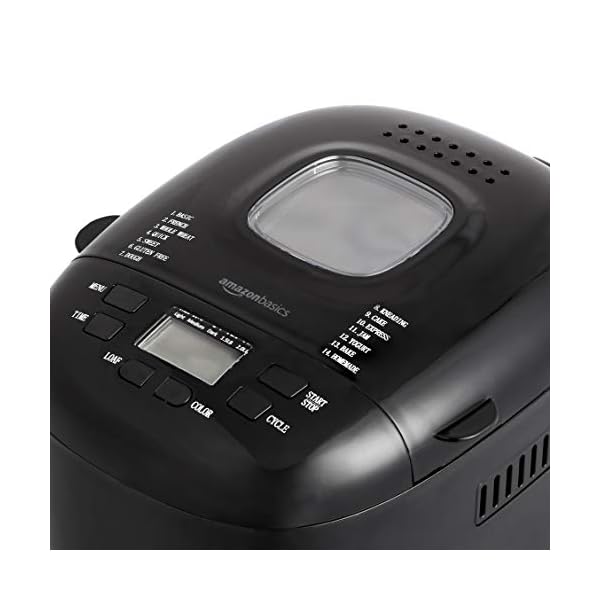 Amazon Basics 2 Pound NonStick Bread Making Machine, Black The Home