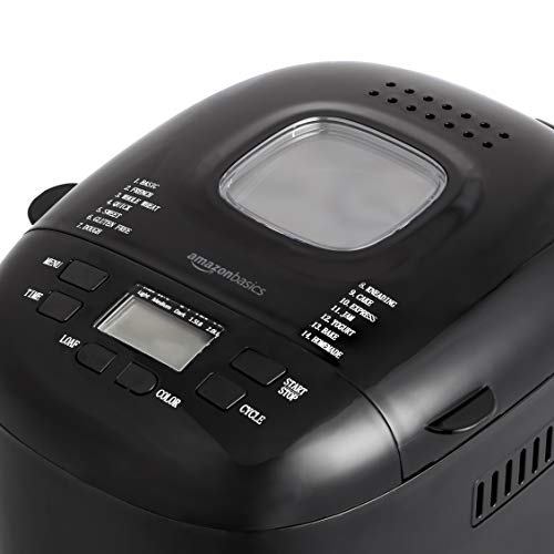 Amazon Basics 2 Pound NonStick Bread Making Machine, Black The Home