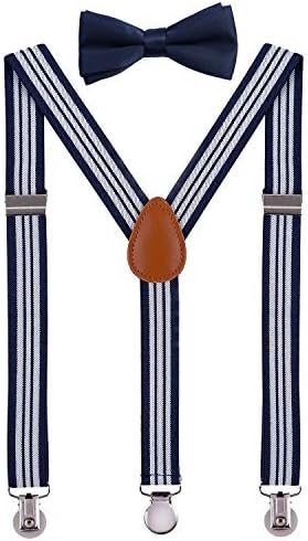 Kids Suspenders Adjustable Y Back with Bow Tie Set