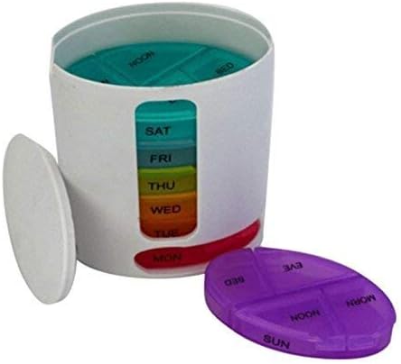 Sahajen Pill Box 7 Days Medicine Container Round